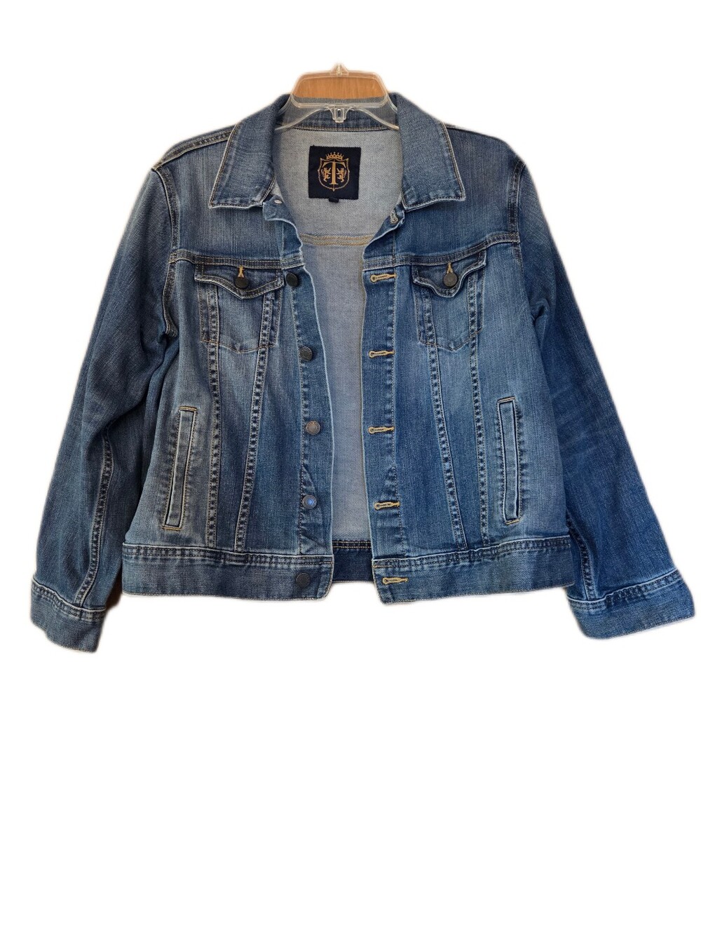 Talbots Classic Jean Jacket Boho Western Plus Size 1X
